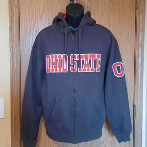 Ohio State Buckeyes Mens Gray Full Zip Hoodie